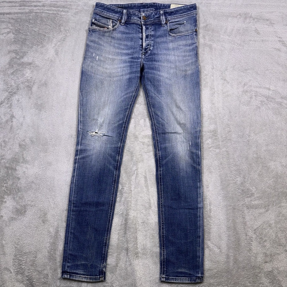 Diesel SLEENKER-X Stretch Slim Skinny Blue Men's Distressed Jeans 32x32 Fit32x31